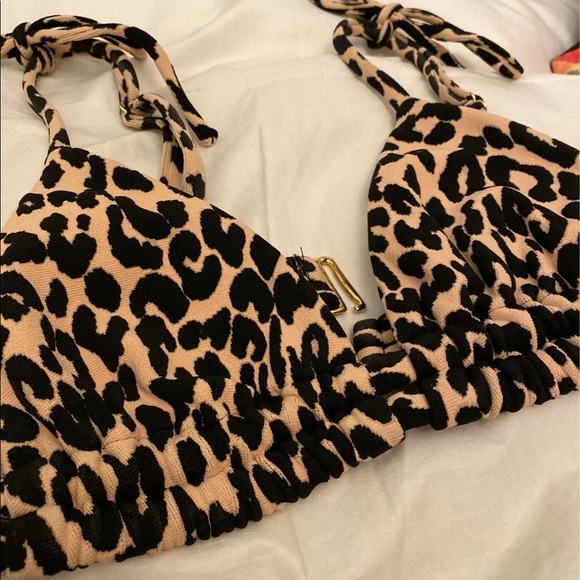 Montce Swim Leopard Texture Palua Ties Bikini Top - Picture 6 of 9